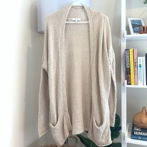 Aritzia Talula Long Tan Cardigan with Pockets Size Medium
